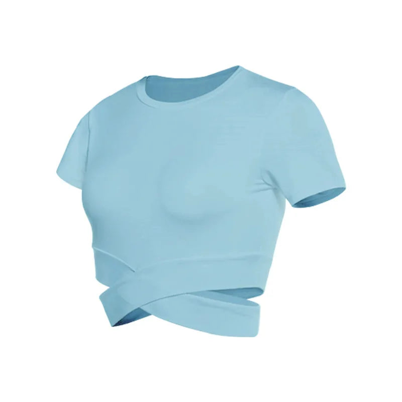Women's Fitness T-shirts Clothing Gym Seamless Yoga Top