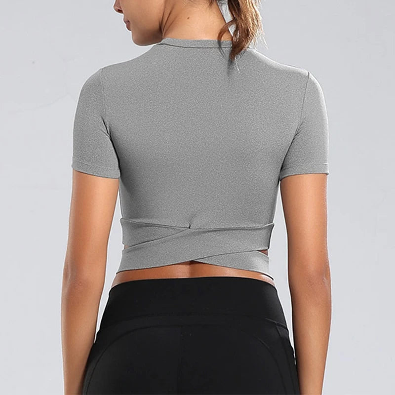 Women's Fitness T-shirts Clothing Gym Seamless Yoga Top