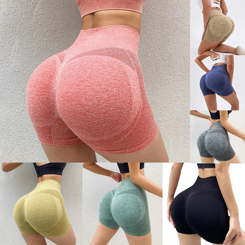 Women Shorts for Cycling Jogging Fitness High Waist Push Up Gym Shorts