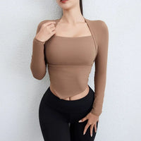 Women's Yoga Clothes Autumn Winter Long Sleeve Trim Top