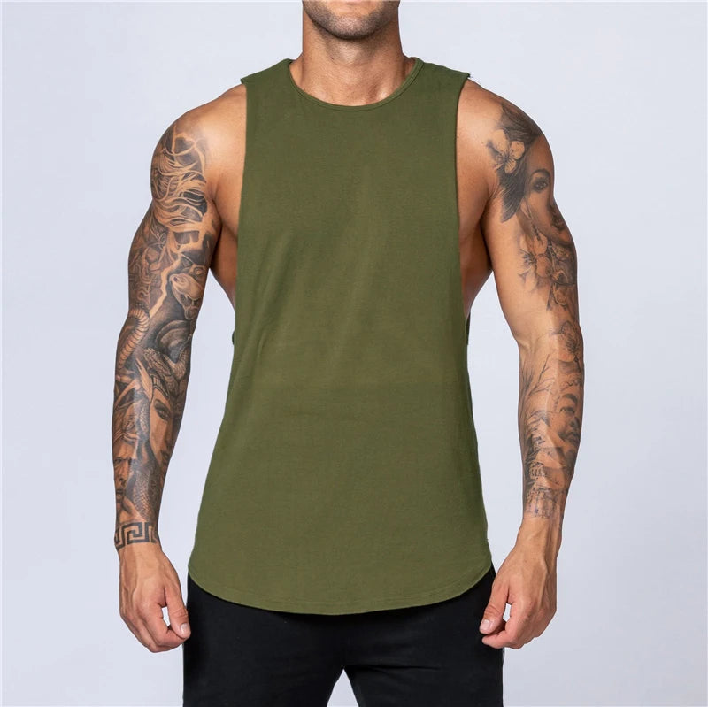 Men's Gym Clothing Summer Fitness Cotton Tank Top Men