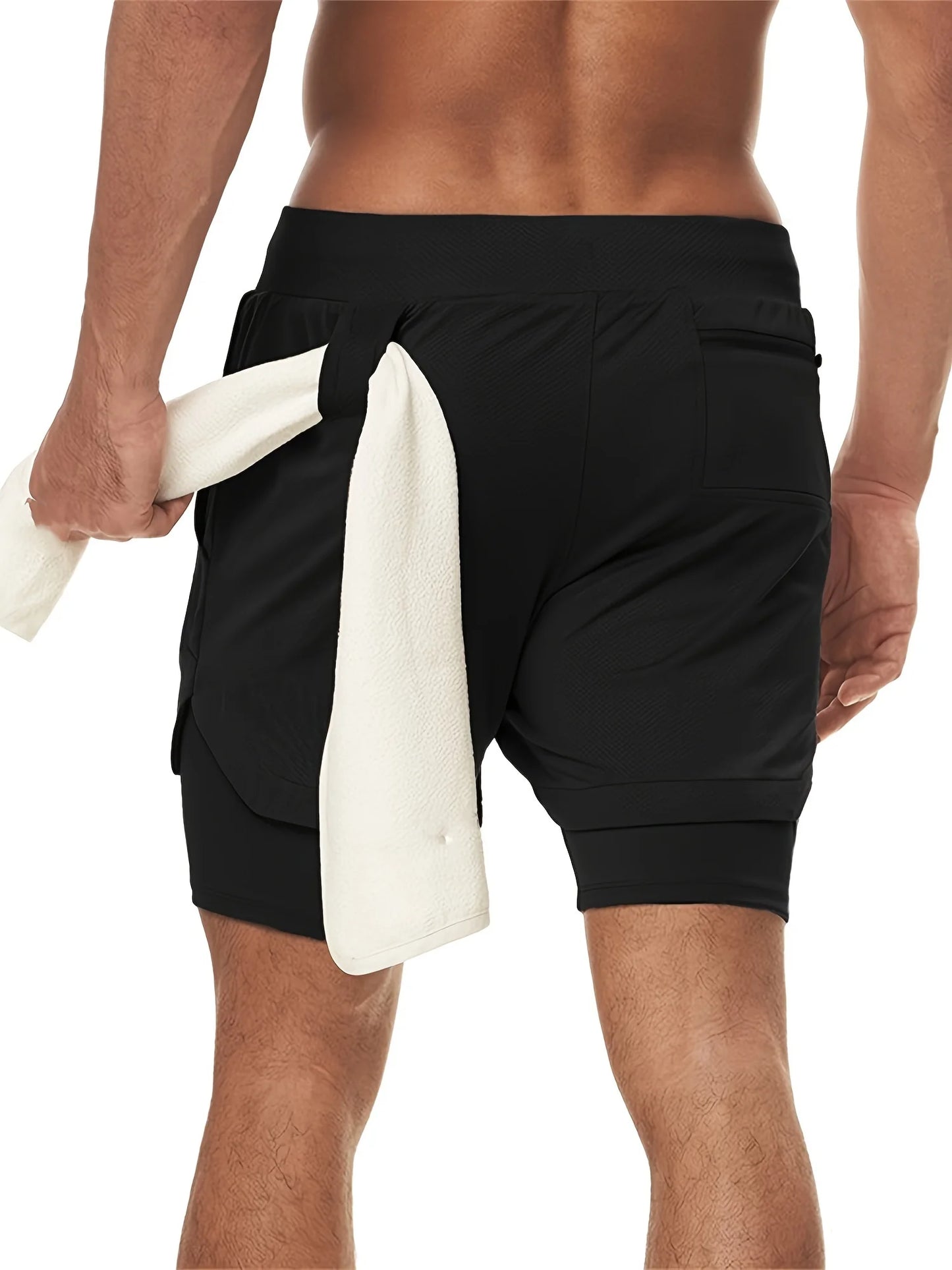 Mens 2-in-1 Workout Shorts moisture Quick-Dry Design with Secure Phone Pocket Ideal Fitness Stylish