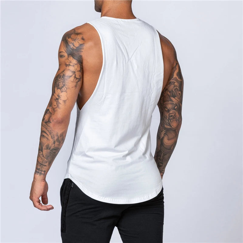 Men's Gym Clothing Summer Fitness Cotton Tank Top Men