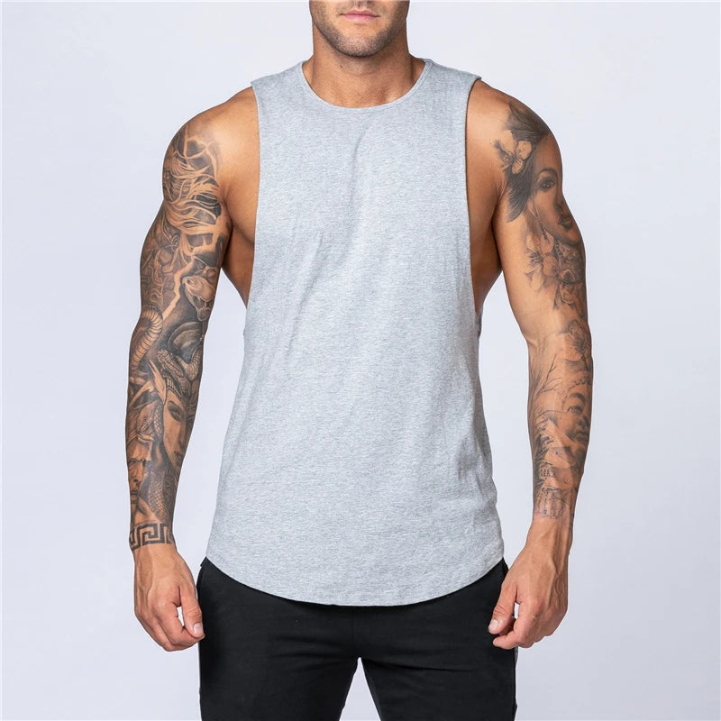 Men's Gym Clothing Summer Fitness Cotton Tank Top Men
