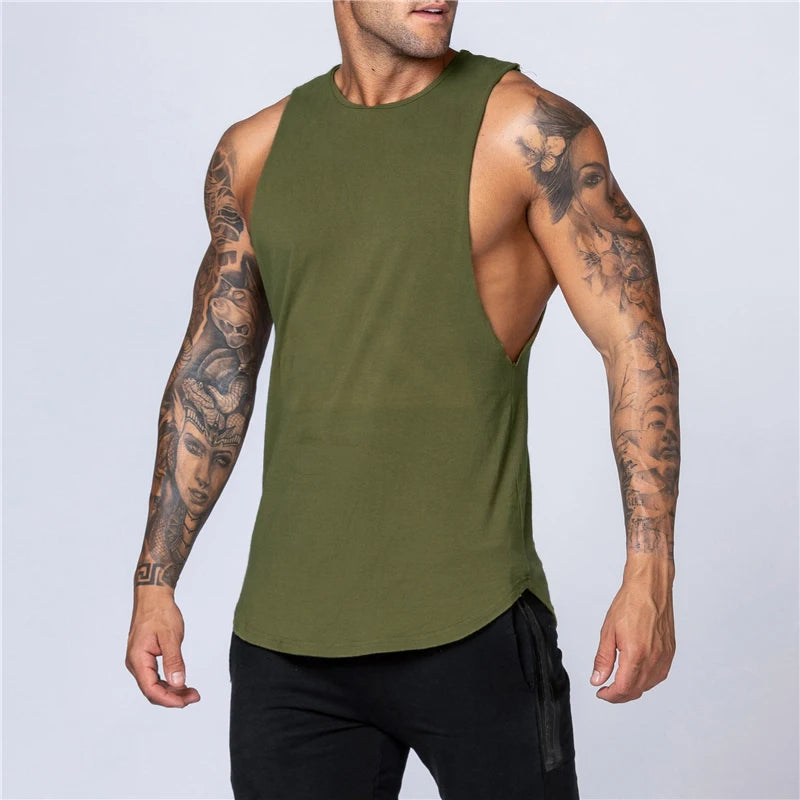 Men's Gym Clothing Summer Fitness Cotton Tank Top Men