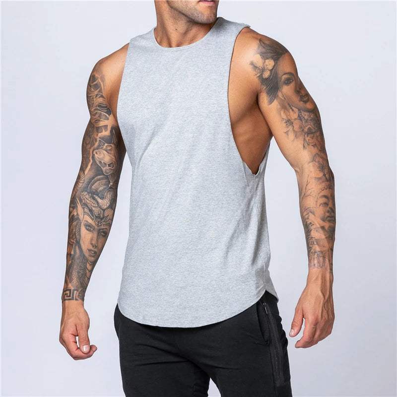Men's Gym Clothing Summer Fitness Cotton Tank Top Men
