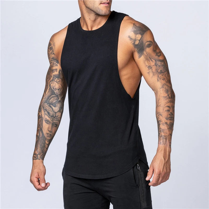 Men's Gym Clothing Summer Fitness Cotton Tank Top Men
