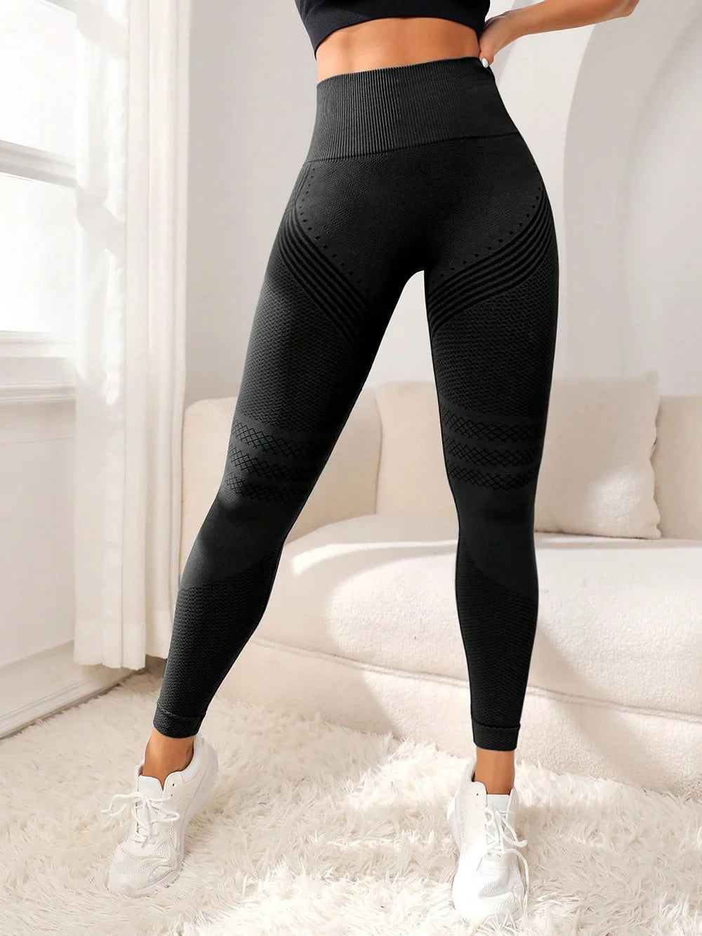Sports Pants With Sexy Lines Lifting Buttocks Tight Women's High Waisted Elastic Fitness Running Yoga