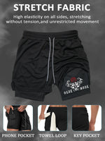 Mens 2-in-1 Workout Shorts moisture Quick-Dry Design with Secure Phone Pocket Ideal Fitness Stylish