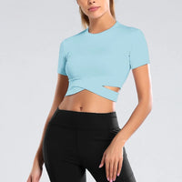 Women's Fitness T-shirts Clothing Gym Seamless Yoga Top