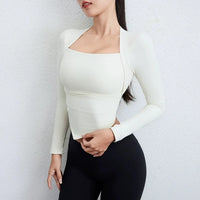 Women's Yoga Clothes Autumn Winter Long Sleeve Trim Top