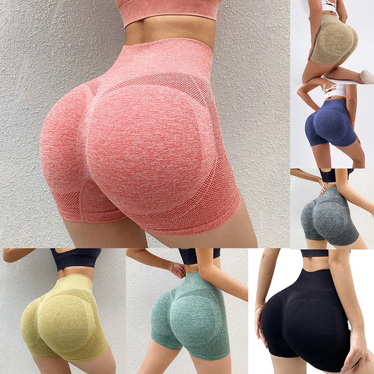 Women Shorts for Cycling Jogging Fitness High Waist Push Up Gym Shorts