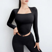 Women's Yoga Clothes Autumn Winter Long Sleeve Trim Top
